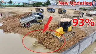 EP 20| New Updating! Filling up land huge, By DR51PX KOMATSU Bulldozer & Dump truck unloading