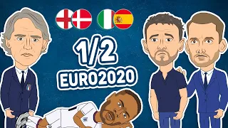 1/2 Евро 2020. Благодаря чему Италия и Англия попали в финал? Италия-Испания | Дания-Англия