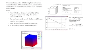 LS-DYNA Analysis for Structural Mechanics: Workshop I Getting Started