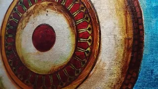 How to create texture on canvas with oil colours before calligraphy?#viral