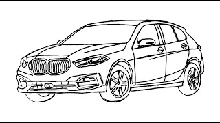 ÇOK KOLAY- Bmw Araba Çizimi | How to Draw a Bmw Car Step by Step