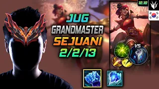 천상계 정글 세주아니 템트리 룬 서리불꽃 여진 - GrandMaster Sejuani Jungle vs Kindred - 롤 KR 12.18