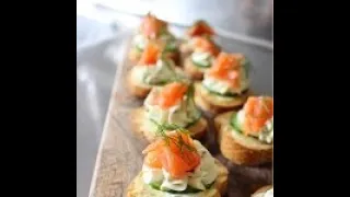 Smoked Salmon and cream cheese Canape/ Appetizer/ Finger Food