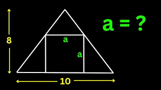 How to find side length of a square inside a triangle | Area of square inside a triangle