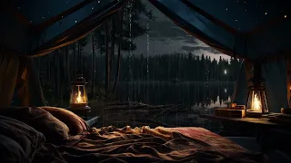 Rain Sounds on Tent for Meditation and Concentration | Peaceful Night Rain to Help You Healing Soul