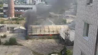 Пожар на местном складе 13 09 2015  ЖК Солнечный город Волгоград