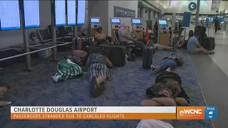 Passengers stuck at Charlotte airport after American cancels flights