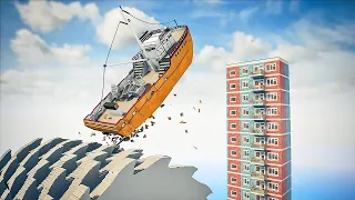 Ships Jump into a Collapsing Building | Teardown
