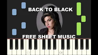 BACK TO BLACK by Amy Winehouse, 2007, Piano Tutorial with free Sheet Music (pdf)