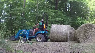 Will The Compact LS Tractor Lift A Round Bale!!!