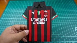 AC Millan paper jersey | How to make a paper T-shirt jersey | origami | paper craft | paper jersey