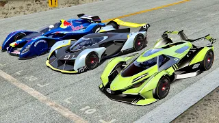 Lamborghini V12 Vision Gran Turismo vs McLaren Ultimate Vision GT vs Red Bull X2010 - Monza