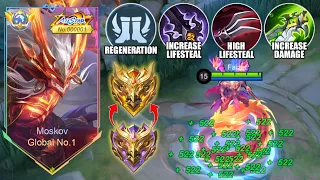 GLOBAL MOSKOV SOLO HIGH RANK MATCH NEW BROKEN LIFESTEAL BUILD! (EXPLAINED RECOMMENDED)