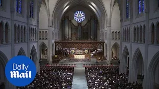 Guests begin to fill church pews for Barbara Bush's Funeral - Daily Mail