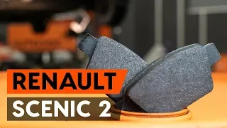 How to change rear brake pads / rear brake pad set on RENAULT SCENIC 2 (JM) [TUTORIAL AUTODOC]