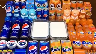 PEPSI VS FANTA! MIXING RANDOM THINGS INTO GLOSSY SLIME! satisfying SLIME VIDEO #176