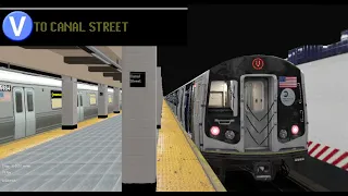 OpenBVE Fiction: V Train To Canal Street (R160B Alstom Half NYS Wrap)