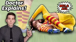 Gerard Pique Suffers Injuries to MCL & ACL - Doctor Explains FC Barcelona Football Injury!