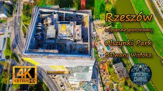 Rzeszów - wiosenne panoramy wieżowca Olszynki Park i Bulwarów Wisłoka (dron DJI Mini 4 Pro)