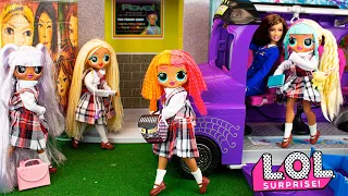 LOL OMG Doll Family High School Morning Routine