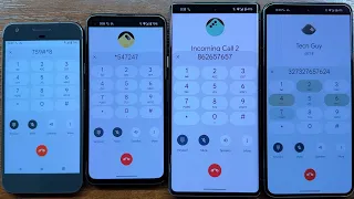 Google Pixel 2016 + Pixel 4a 2020 + Pixel 7 Pro 2022 + Pixel 8 Pro 2023 Google Dialer Incoming Call