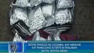 Dating pangulo ng Colombia, may mensahe kay Pangulong Duterte sa paglaban ng PHL kontra droga