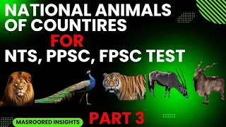 national animal of the countries mcq for competitive exam | qaumi janwar mcqs #nts #ppsc #fpsc #test