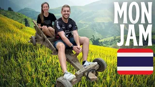 Glamping, Thai BBQ, Wooden Race Carts in MON JAM THAILAND Travel Vlog -day trip from Chiang Mai