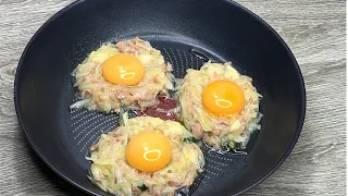 just pour eggs on grated potatoes |Simple Breakfast recipes.