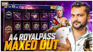 NEW A4 ROYAL PASS MAXED OUT | 100 RP DONE BY | NSG HARSH | @BattlegroundsMobile_IN