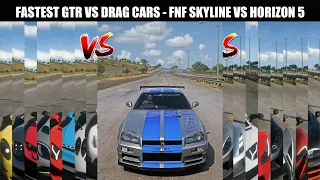 FAST & FURIOUS NISSAN SKYLINE VS FASTEST DRAG CARS - FORZA HORIZON 5 DRAG RACES