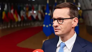 Mateusz Morawiecki podczas wypowiedzi po 1. dniu posiedzenia Rady Europejskiej - 31.05.2022