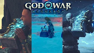 Everyone trying to lift Thor's hammer, Mjolnir | God of War Ragnarok