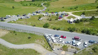 Arnavutköy'deki mesire alanlarına akın eden piknikçiler havadan görüntülendi