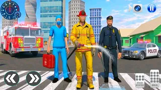 911 Emergency Rescue Operator - Police Officer, Firefighter Truck Driver and Ambulance Driver