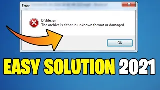 How To Fix The Archive Is Either In Unknown Format or Damaged Error Solution Winrar | 2021