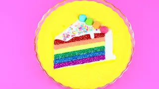Wie macht man Unicorn 🦄 Regenbogenkuchen 🌈🍰 aus schleim und glitzer...!!!!#9