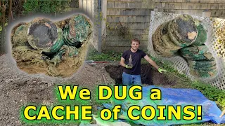 CACHE of COINS Buried 150 Years Ago! Antique Bottle Digging Privy Blobs Poison Druggists & More!