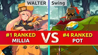 GGST ▰ WALTER (#1 Ranked Millia) vs Swing (#4 Ranked Potemkin). High Level Gameplay