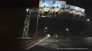 Dashcam idiot taxi driver does u-turn M1 M62 junction - Profound stupidity