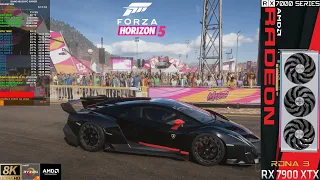 Forza Horizon 5 Ray Tracing Ultra Settings 8K | 7900 XTX | R9 7950X 3D