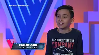 CARLOS PAUL CANTA QUEDARME AQUI EN CUARTOS DE FINAL LA VOZ KIDS MEXICO 2022