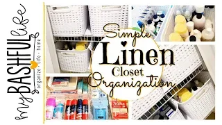 Simple Linen Closet Organization