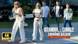 ISTANBUL CITY CENTER | Eminönü Bazaar, Spice Bazaar, Handicrafts, Street Foods | 4K Street Walk