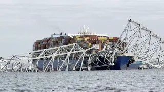 Images of collapsed Baltimore bridge and container ship | AFP