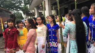 🇲🇲 Myanmar People With Traditional Burmese Dress On The Eve Of Full Moon Day Of Waso In Yangon