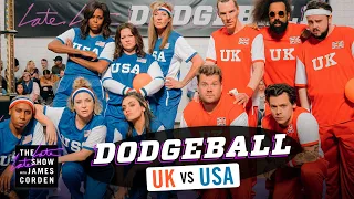 Team USA v. Team UK - Dodgeball w/ Michelle Obama, Harry Styles & More - #LateLateLondon