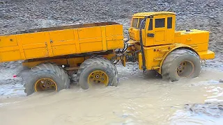 HEAVY RC RAIN DAY! VOLVO L250GS  WORK IN MUD! KIROVETS K700 AT THE BIGGEST RC CONSTRUCTION SITE
