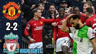 Manchester United vs Liverpool 2-2 Highlights. MoSalah, Fernandez, Mainoo and Diaz Goals