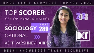 Sociology For CSE | Top Scorer | Strategy For Sociology | By Aditi Varshney, Rank 57 CSE 2022